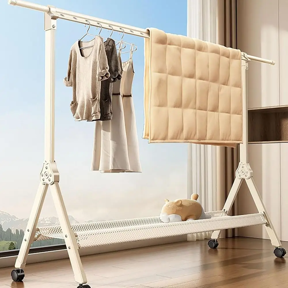 

Регулируемая складная сушилка из нержавеющей стали с двойными стержнями, ветрозащитными отверстиями и колесами для использования в помещении и на открытом воздухе (0,7-1,2 м)