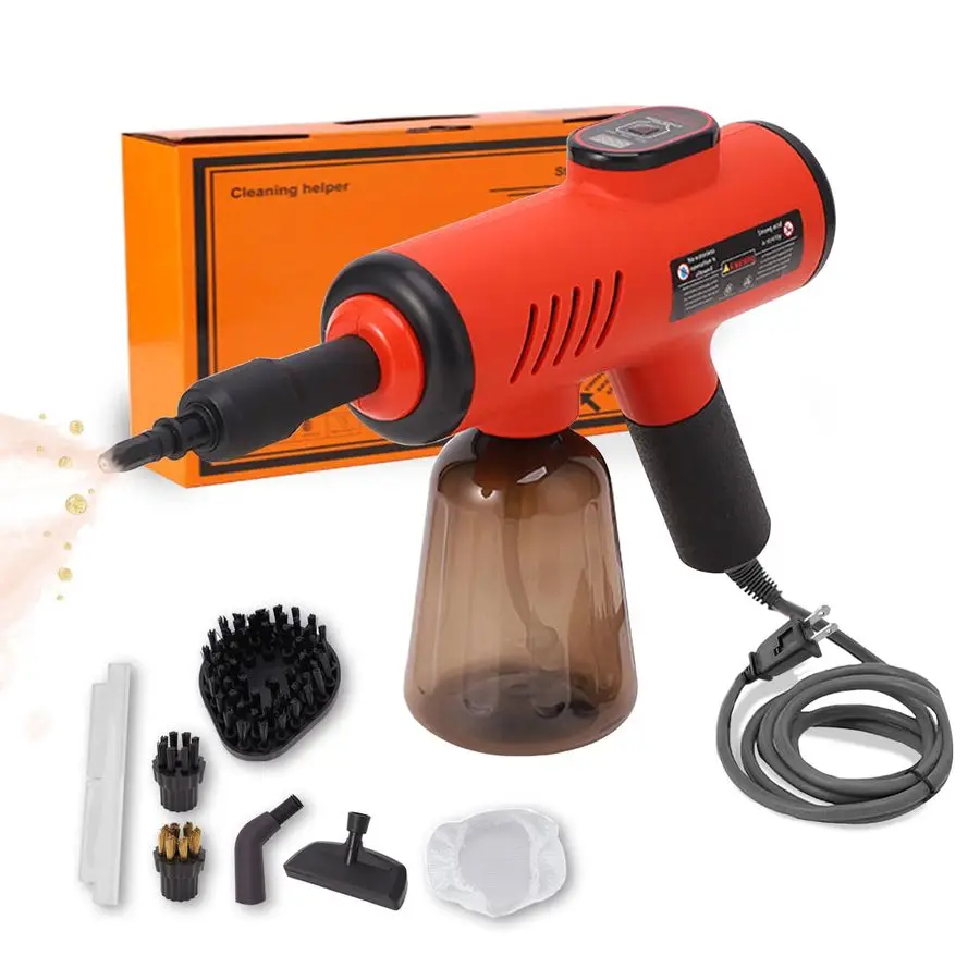 Пароочиститель под давлением для дома, портативный отпариватель HandsFree на 600 мл, мини-универсальный пароочиститель для автомобиля с 7 шт. Accesso