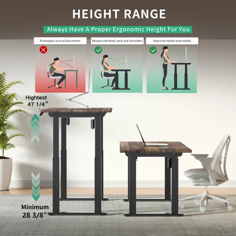 Four Leg Ergonomic Stand up Desk 2 Motor Electric Standing Desk Frame Height Adjustable Sit Stand Desk Table