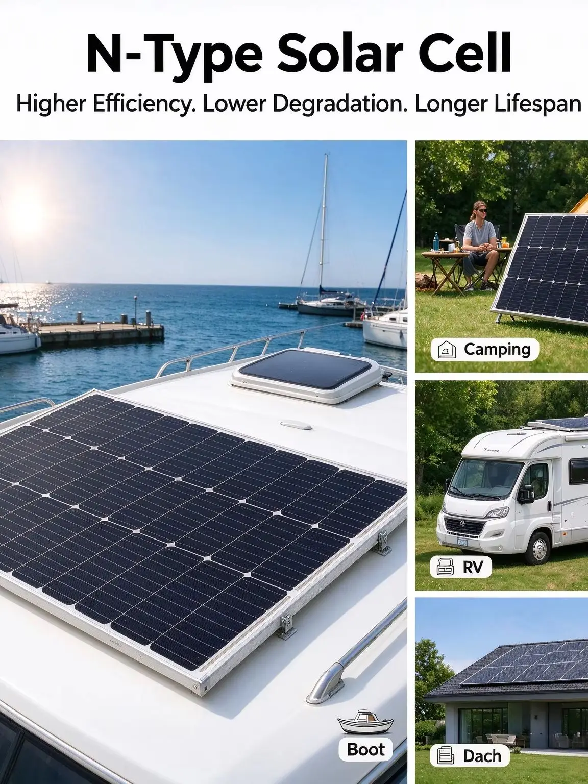 100 W 200 W 300 W 400 W Solar Panel 18 V Starre Glas Photovoltaik Panel Monocrystaillne Solarzelle für 12 V/24 V Batterie Ladegerät