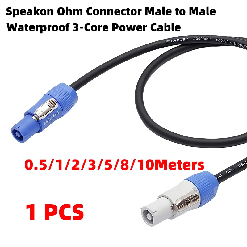 

Speakon Ohm Connector Male to Male,Waterproof 3-Core Power Cable (3x1.5mm²) for Stage Audio, Lighting,Beam Lights & LED Displays