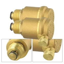 Brass Solar Water Heater Air Vent Valve, Automatic Pressure Release Hot & Cold Water Systems Low Pressure Vessels