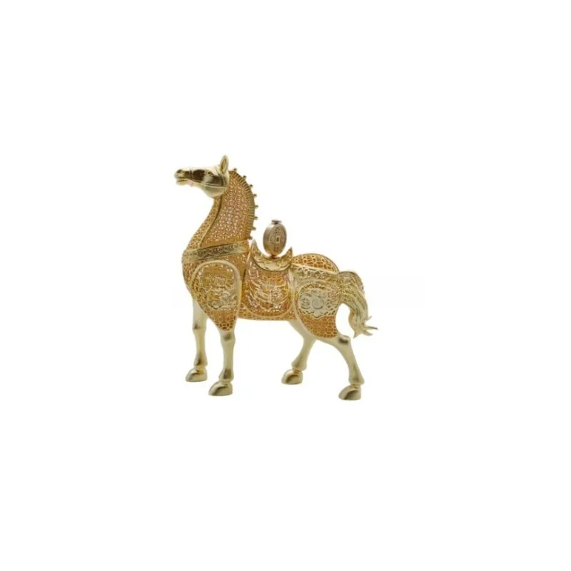 Copper filigree hollow horse ornament, handmade copper filigree horse ornament