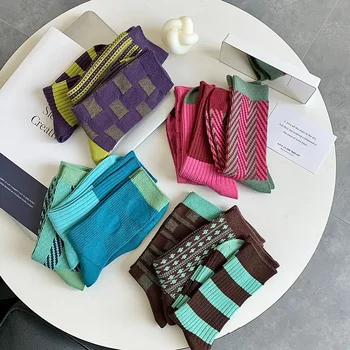 ミッドふくらはぎ女性綿靴下 FAutumn 冬イン日本 JK エスニックスタイルファッション靴下女性女子学生甘いレトロロングソックス