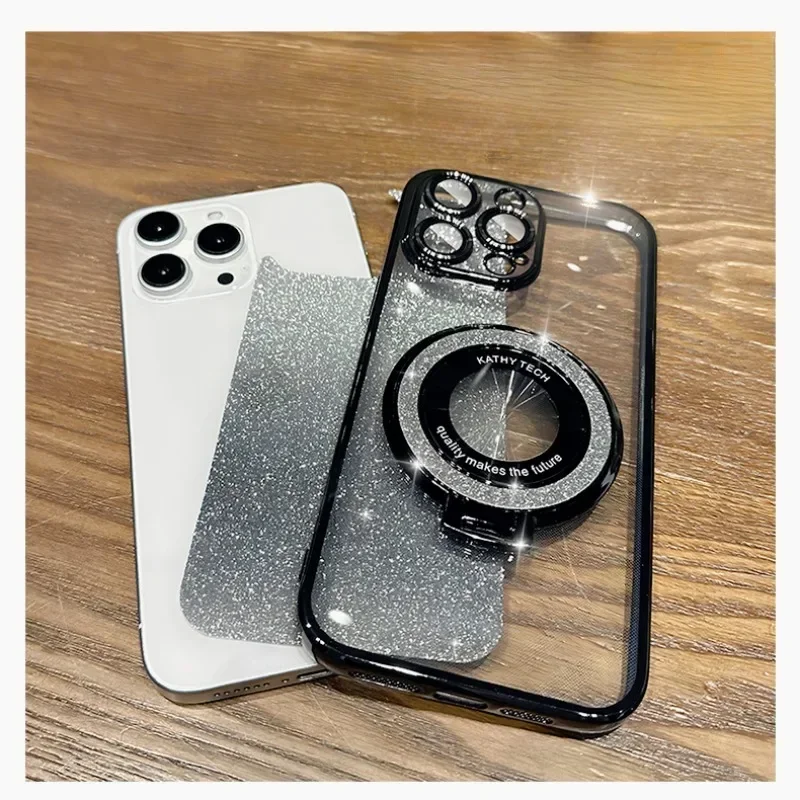 Роскошный блестящий чехол с кронштейном для Honor X9 X9A X8 X8A X8B X7 X7A 200 200Lite 90 70Lite 9X Y9S Y7A Y7 Y9 Чехол-держатель