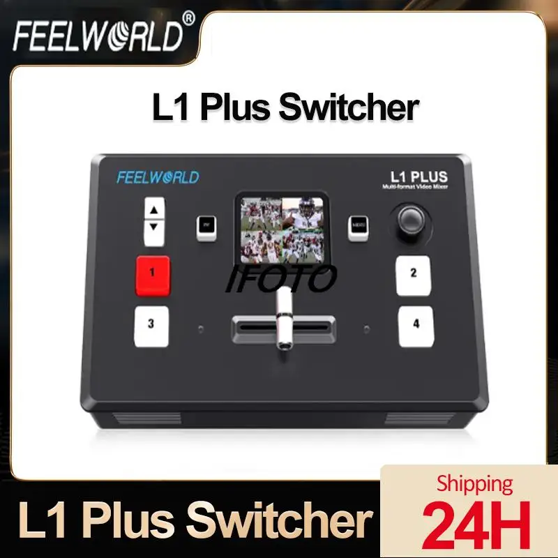 FEELWORLD L1 Plus Multi Camera Video Mixer Switcher with USB2.0 Recording 2 inch Touch Screen Real Time Live Streaming