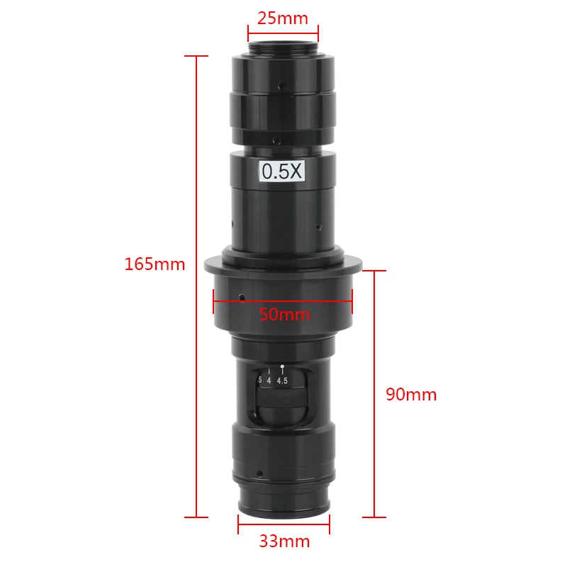 225X 450X Zoom Monocular HD 0.7X-4.5X Adjustable Industrial Phone Repair PCB Soldering Digital Microscope Camera C Mount Lens