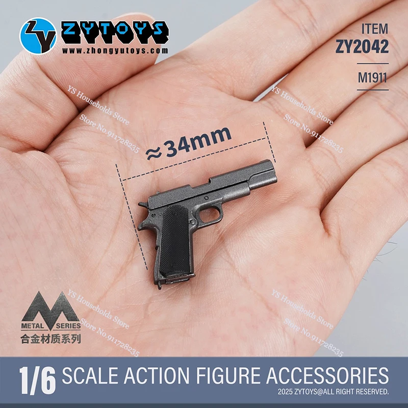 ZYTOYS M9 M1911 1/6 Webley Mk VI-ZY2043 نموذج مسدس ثابت ألعاب عسكرية ملحق لزينة مشهد شخصيات الحركة 12 بوصة #5