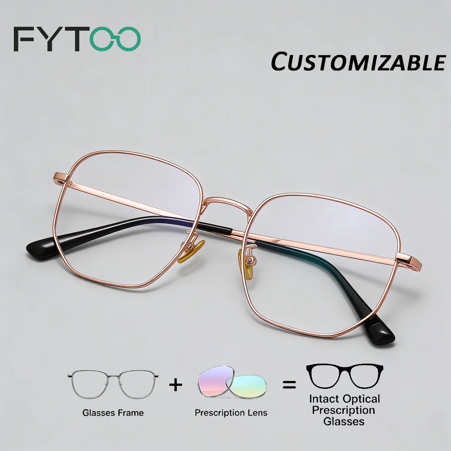 

Unisex Prescription Myopic Glasses: Pure Titanium Gold Frame Corrective Eyeglasses Lightweight Comfortable Myopia Eyewear 001