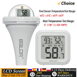BaLDR Floating Digital Pool 360 Degree Thermometer Solar Powered Outdoor Pool Thermometer Waterproof LCD Display Spa Thermometer