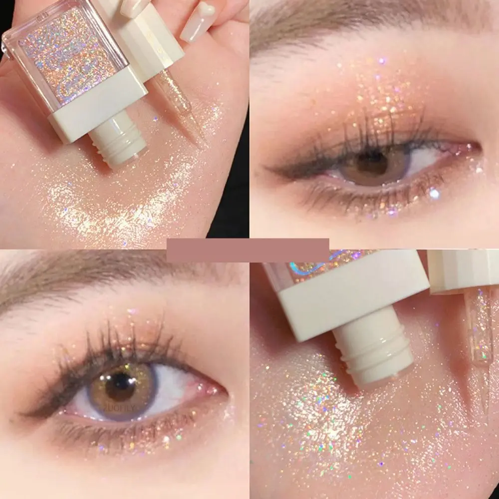 Mini pennello fine pigmento per la pelle strumento per il trucco paillettes evidenziatore ombretto liquido occhi glitter diamante ombretto viso gel luccicante
