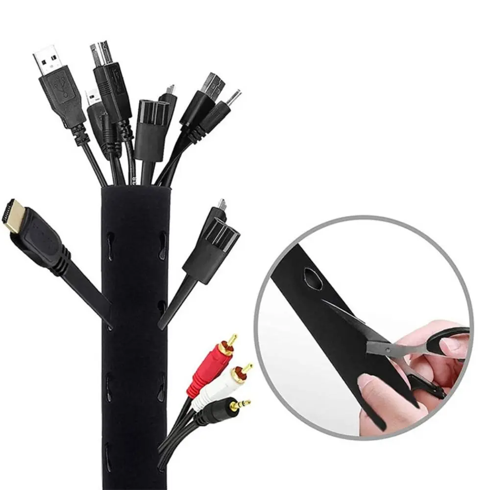 Anti-static Neoprene Computer Data Cable 50cm Cable Wrapper Cable Management Sleeve Cable Storage Cover Network Cable Organizer