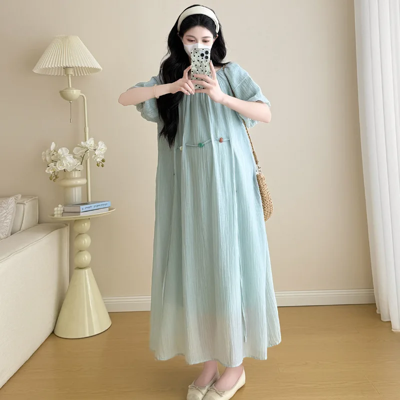 2025 출산 드레스 여름 단순 느슨한 슬리밍 프랑스어 다목적 출산 드레스