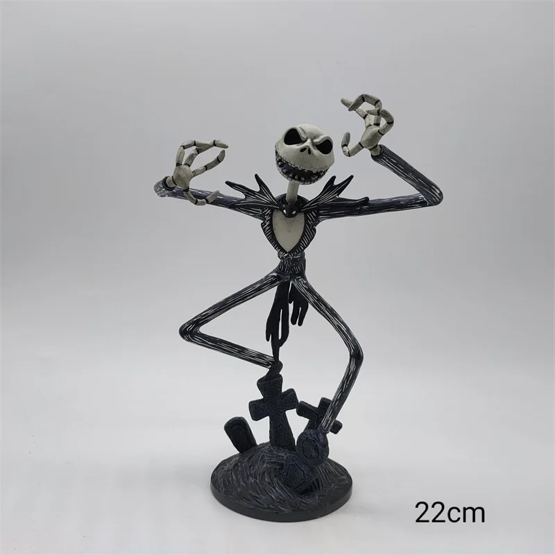 22cm cartoon dance skeleton king jack action figure doll hard PVC kids collection model toy