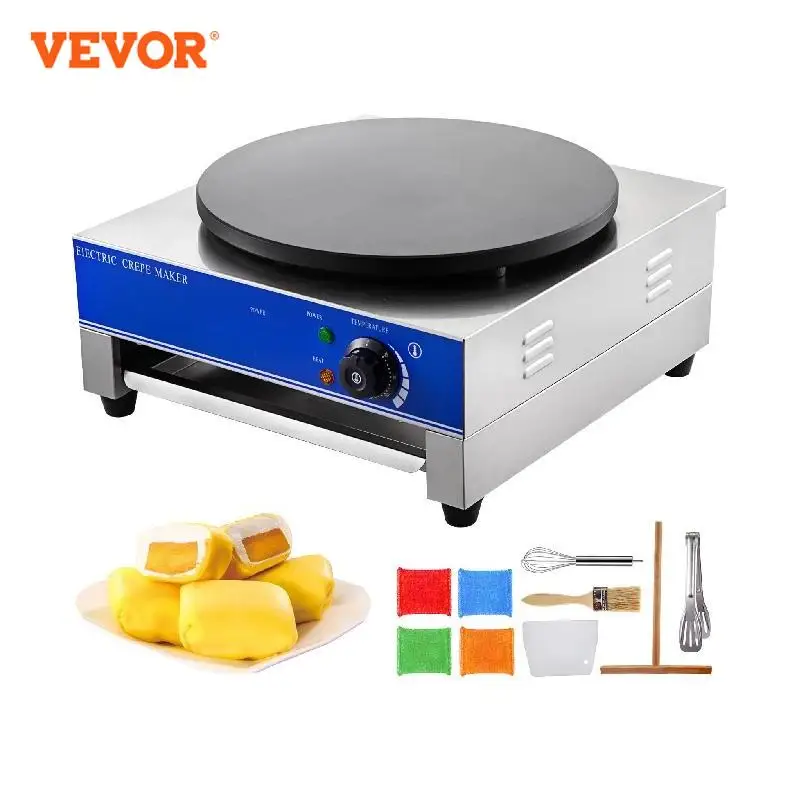 VEVOR Electric Crepe Maker Pancake Machine Non-Stick for Making Crepes Pancakes Blintzes Omelets in Restaurants Snack Bars Cafes