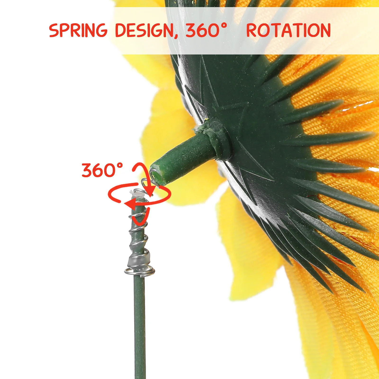 

5Pcs Stable Lawn Sunflower Stake Garden Decoration Outdoor Yard Flower Sign Realistic Pattern Garden Insert Decor