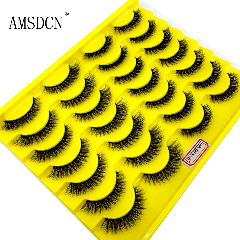 2022 novo 14 pares de cílios postiços naturais grossos compõem cílios de vison 3d extensão de cílios macios cílios postiços longos cílios de vison