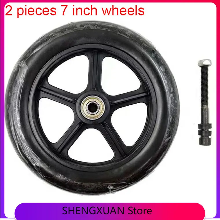 Wheelchair Front Wheel Universal Wheel Accessories 7-inch Wheel Tyre 2PCS 7