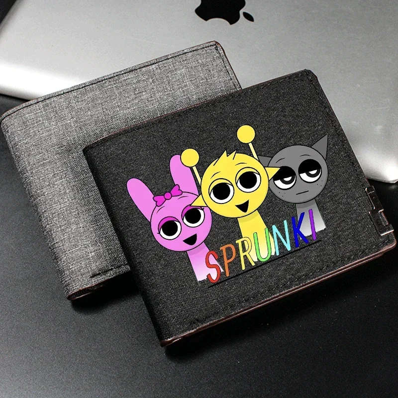 Sprunki Men Women Wallet Coin Purse Cartoon Anime Children Wallet Card Holder Coin Storage Short Paragraph Bag Kid Gift