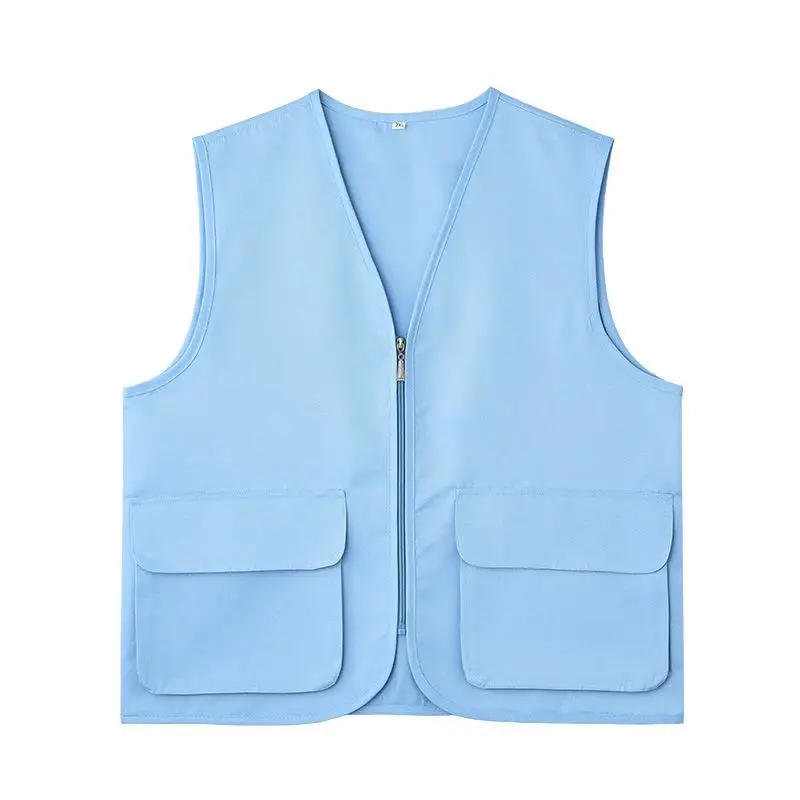 Customized Large Pocket Vest Workwear Corporate Volunteer Activity Photography Crew Supermarket Wear-resistant Vest Print Logo