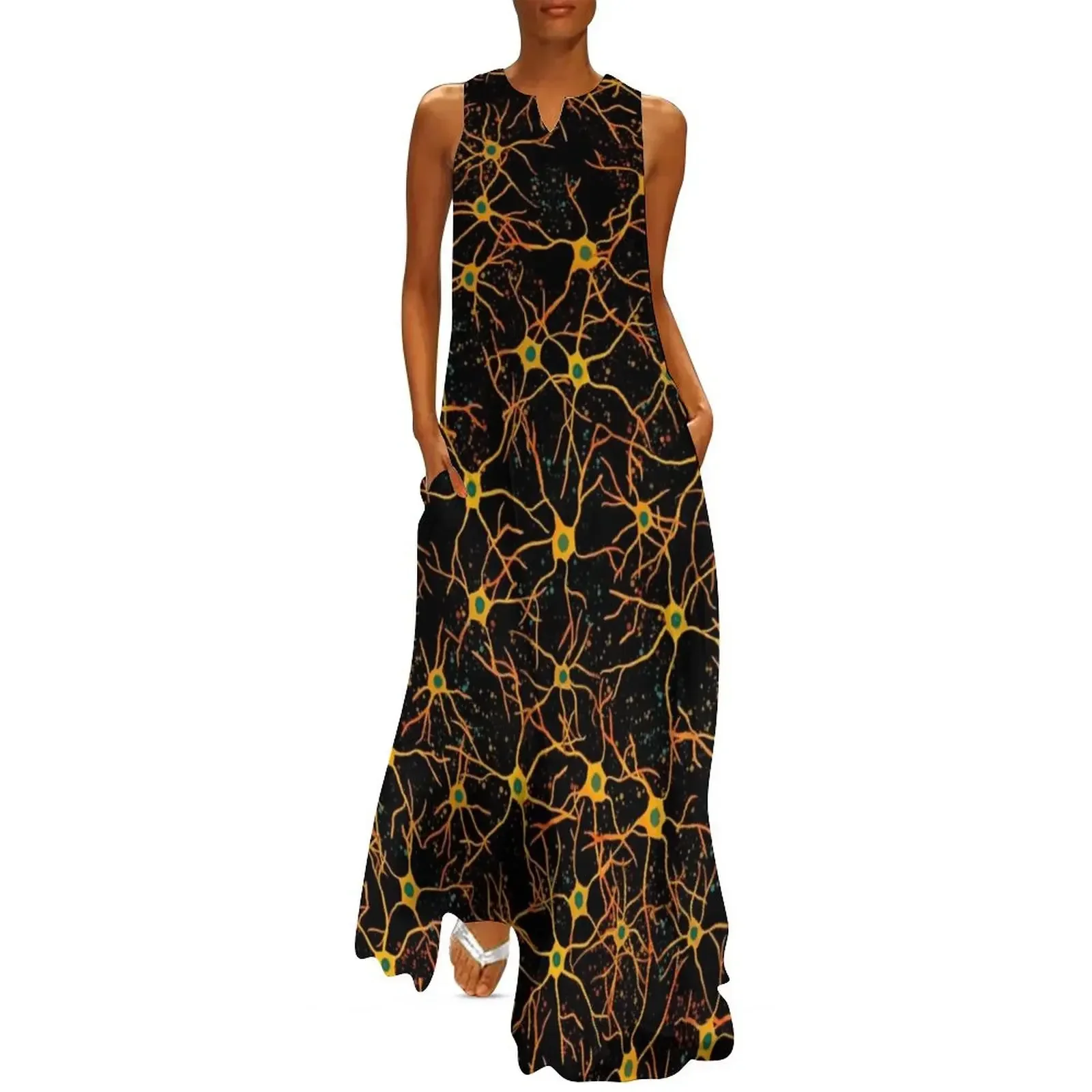 

Astrocytes in Warm Colors Long Dress Elegant gown elegant party dress for women 2025 purple dress women summer 2025