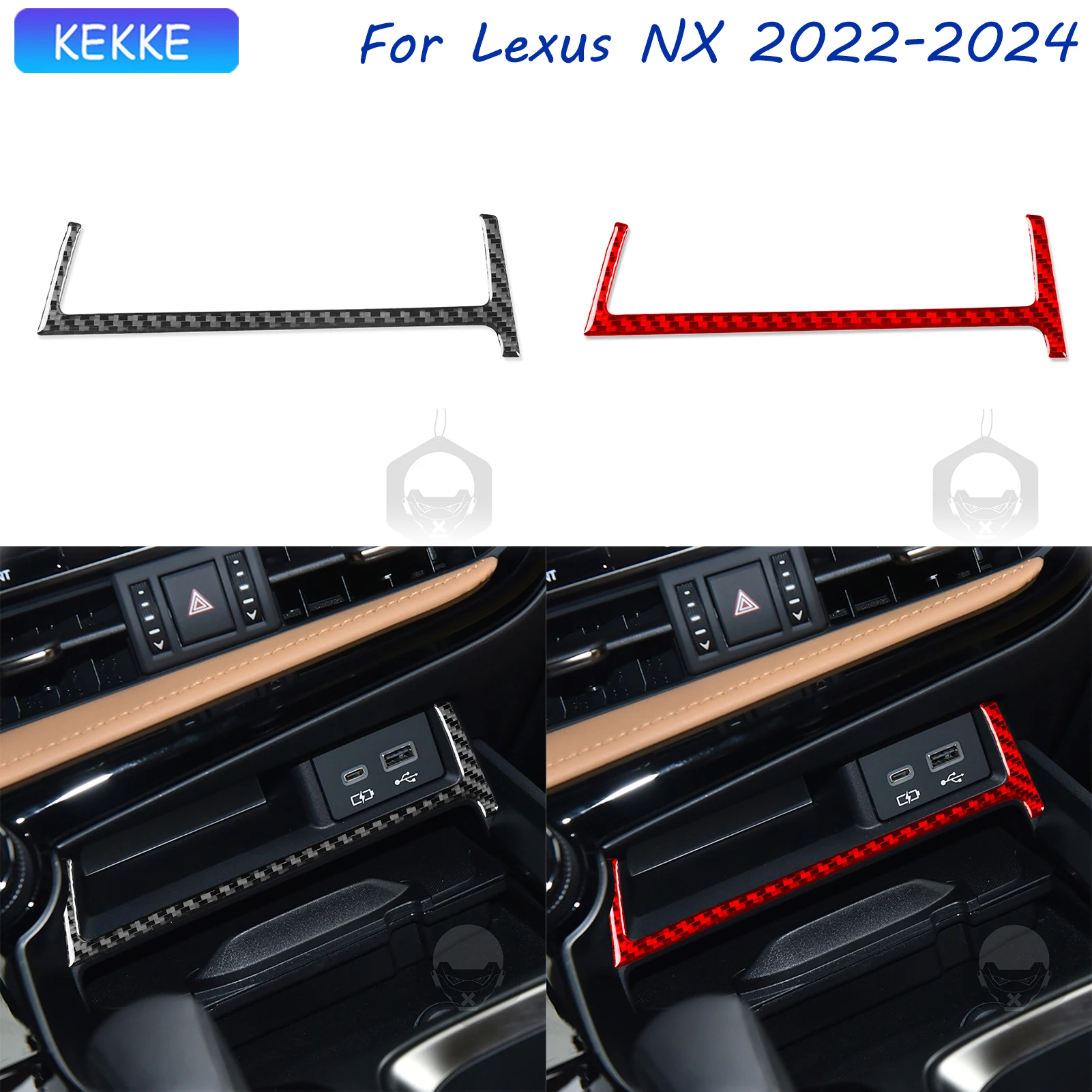 

For Lexus NX Accessories Interior 2022-2024 Center Console Gear Storage Carbon Fiber Trim Sticker Auto Decorative Accessory