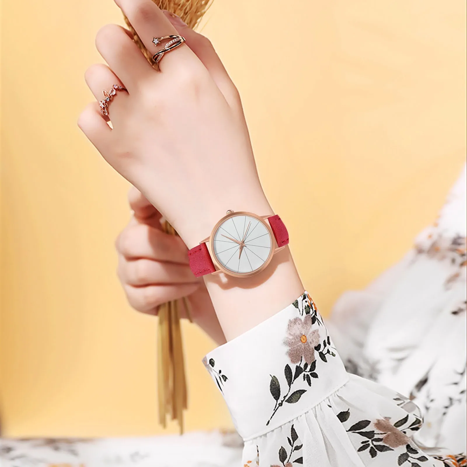 Reloj de pulsera de cuarzo de estilo Simple para mujer, relojes de cinturón de cuero exquisito, reloj femenino