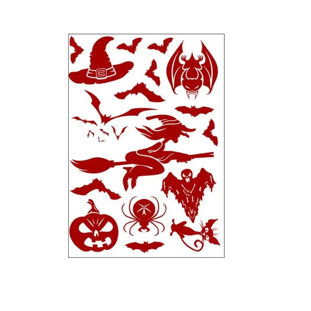 Blood Handprint Footprint Pattern Halloween Window Decoration Sticker Self-Adhesive Removable Static Cling Decals PVC