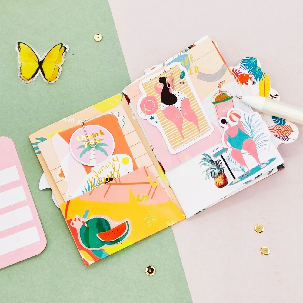 Creative Path Aloha Summer Scrapbooking Journaling Sets Decorative Papers Die Cuts Stamps Stickers Full Sets DIY Crafting Kits view 5