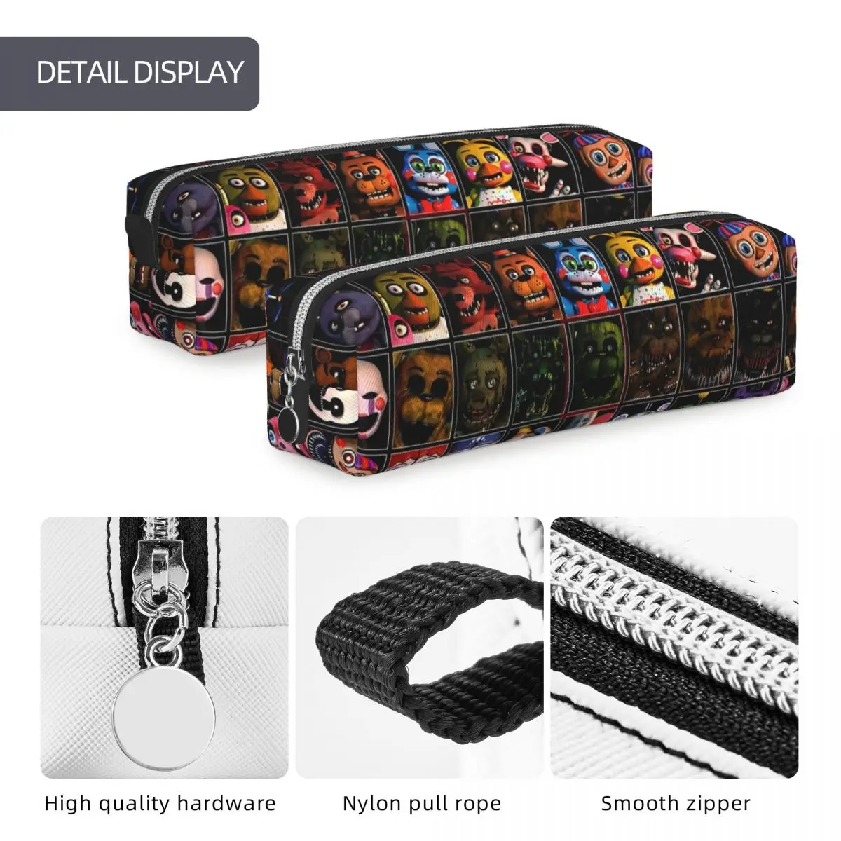 Fnafed Movie Game Pencil Cases Pencil Pouch Pen Box Kids Large Storage Bags Office Cosmetic Accessories
