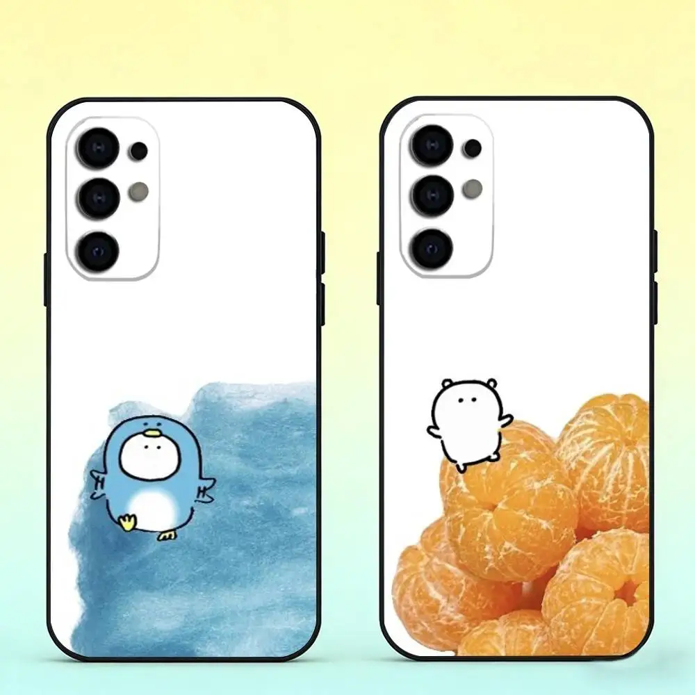 Korean H-Healing Bear Phone Case Black Silicone Soft For Samsung S25,S24,S21,S22,S23,S30,Ultra,S20,Plus,Fe,Lite