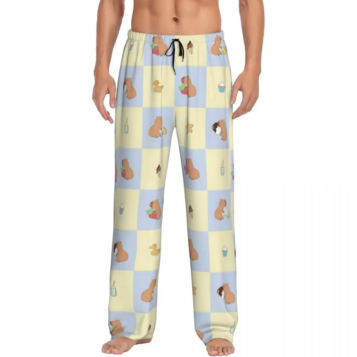 

Custom Capybara Pajama Pants for Men Cute Anime Sleepwear Lounge Sleep Bottoms Stretch with Pockets