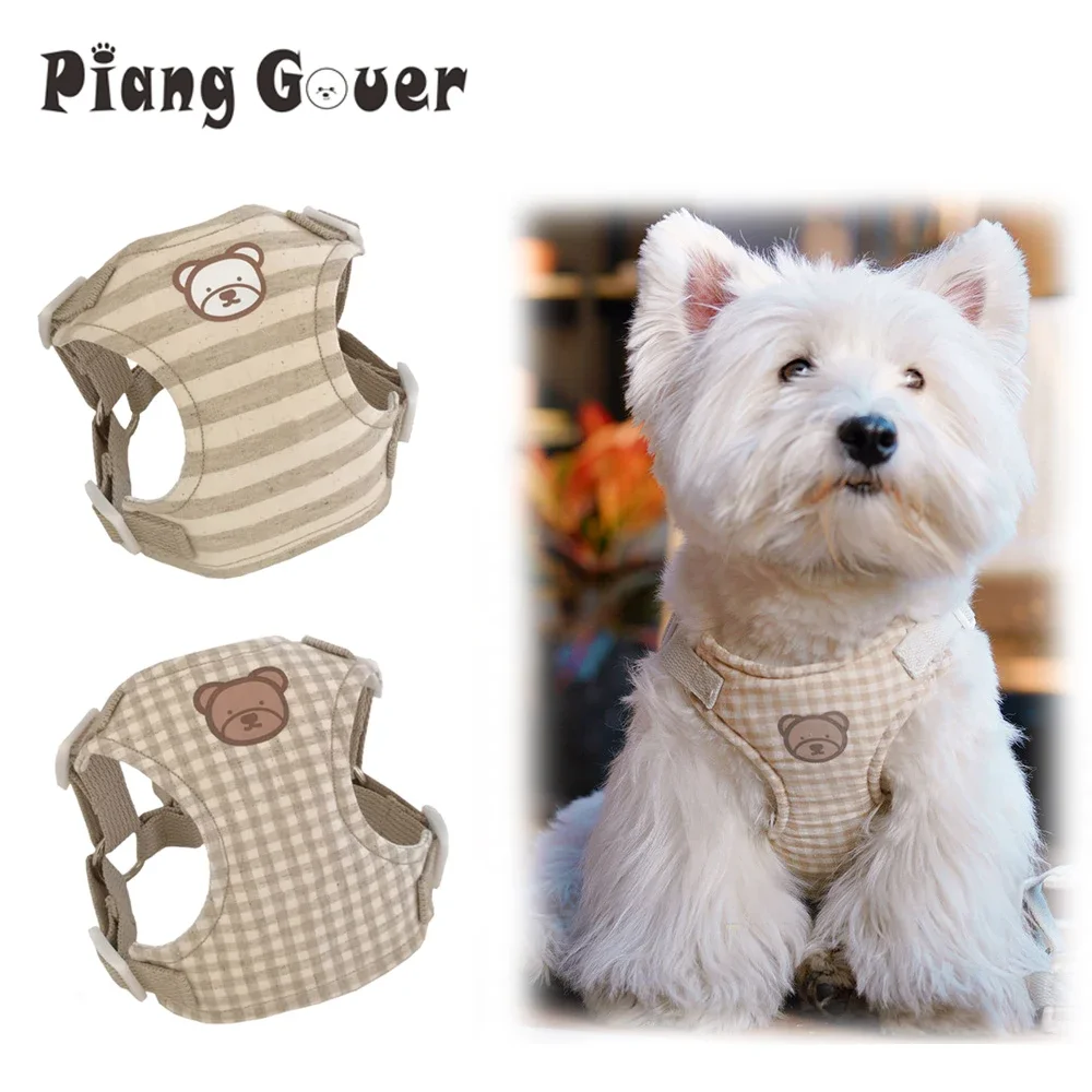 

Pet Supplies Cute Dog Harness Adjustable Kitten Pet Cat Harness with Leash Set Bear Chest Vest Bichon Teddy