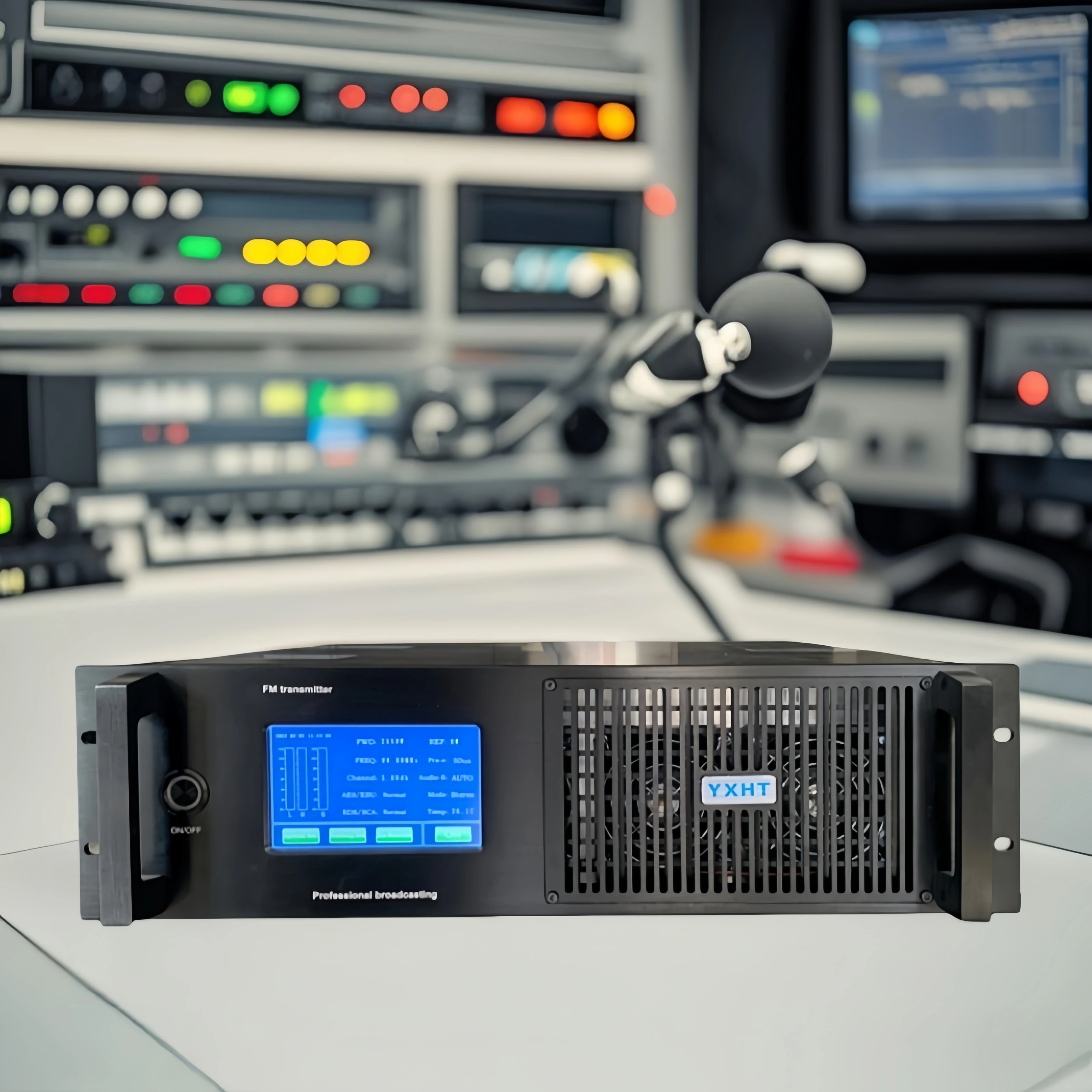 3KW（3000W）FM送信機、CE/ISO/FCC認証取得、教育/コミュニティおよび産業管理用、タイマー付きスイッチと省エネ機能搭載