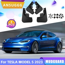 Mudguard For Tesla Model S 2023 Plaid Mud Flaps Splash Guards MudFlap Car Accessories Front Rear Wheels Fender 4Pcs
