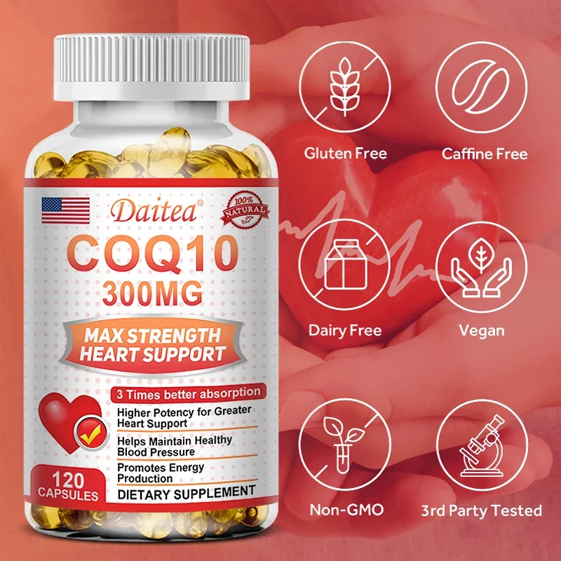 Coenzyme Q10 Supplement - Helps Heart and Brain Health, Boosts Energy Levels, Antioxidant Supplement