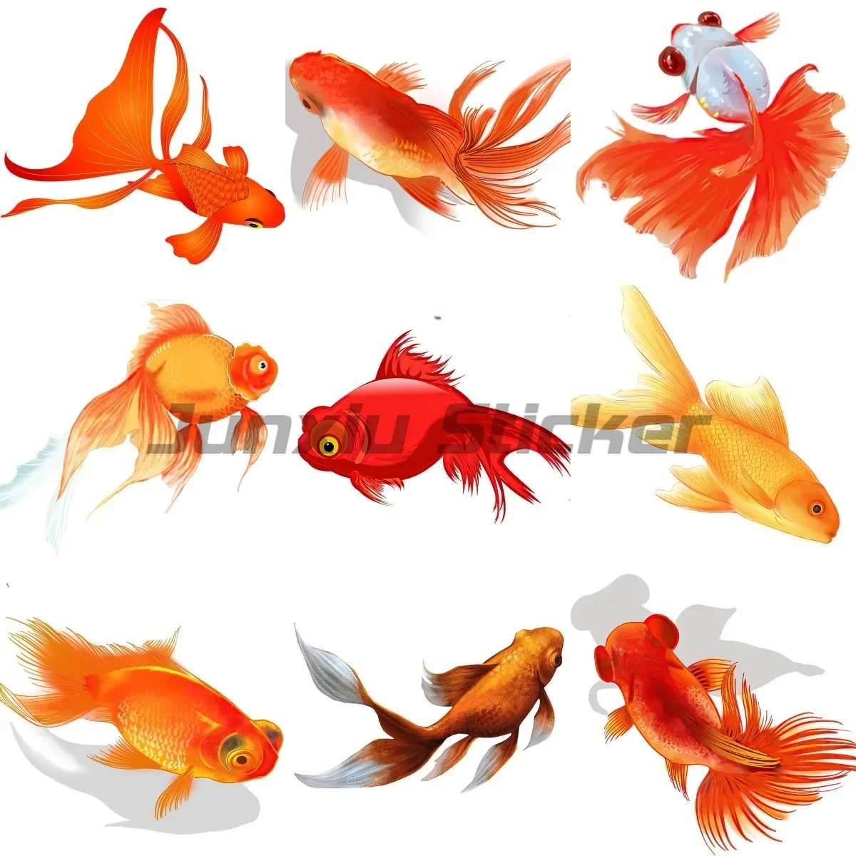 

Lovely Little Goldfish Wall Stickers Wall Car Motorcycle Tank Laptop Bumper Refrigerator Decoration Tablet PC Decal Customizable