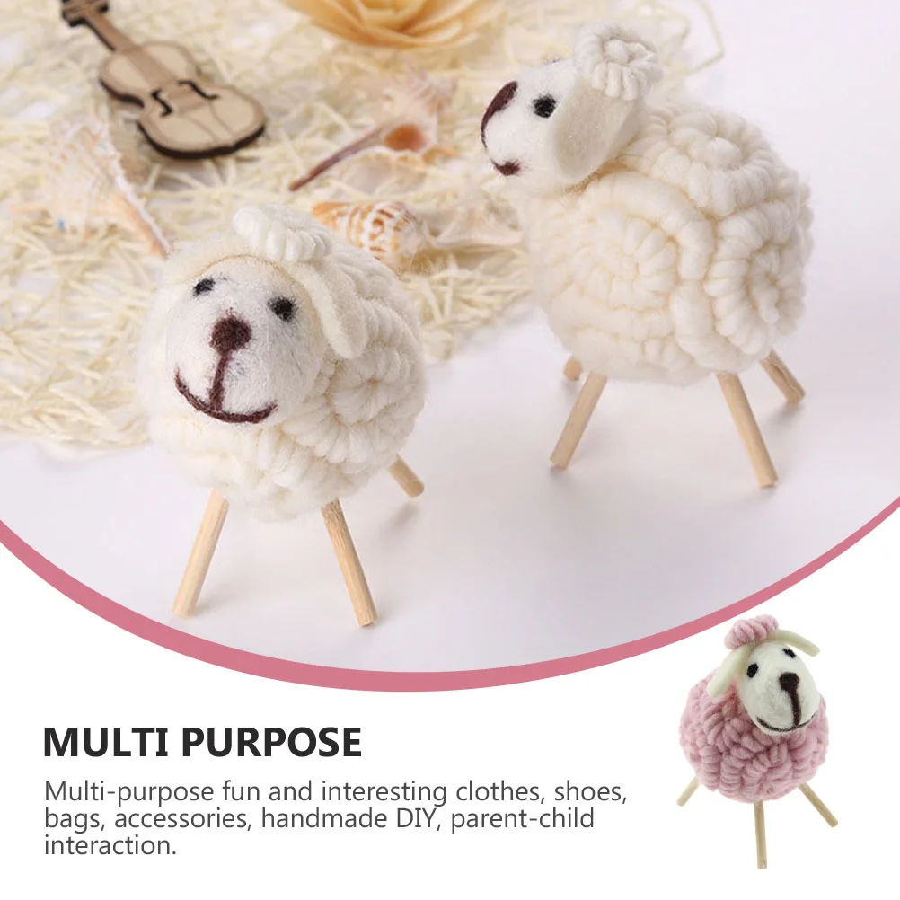 

3Pcs Sheep Shape Handmade Clothing Accessories Safe Odorless Cartoon Pattern DIY Craft Parts Multi-Purpose Jewelry Decor