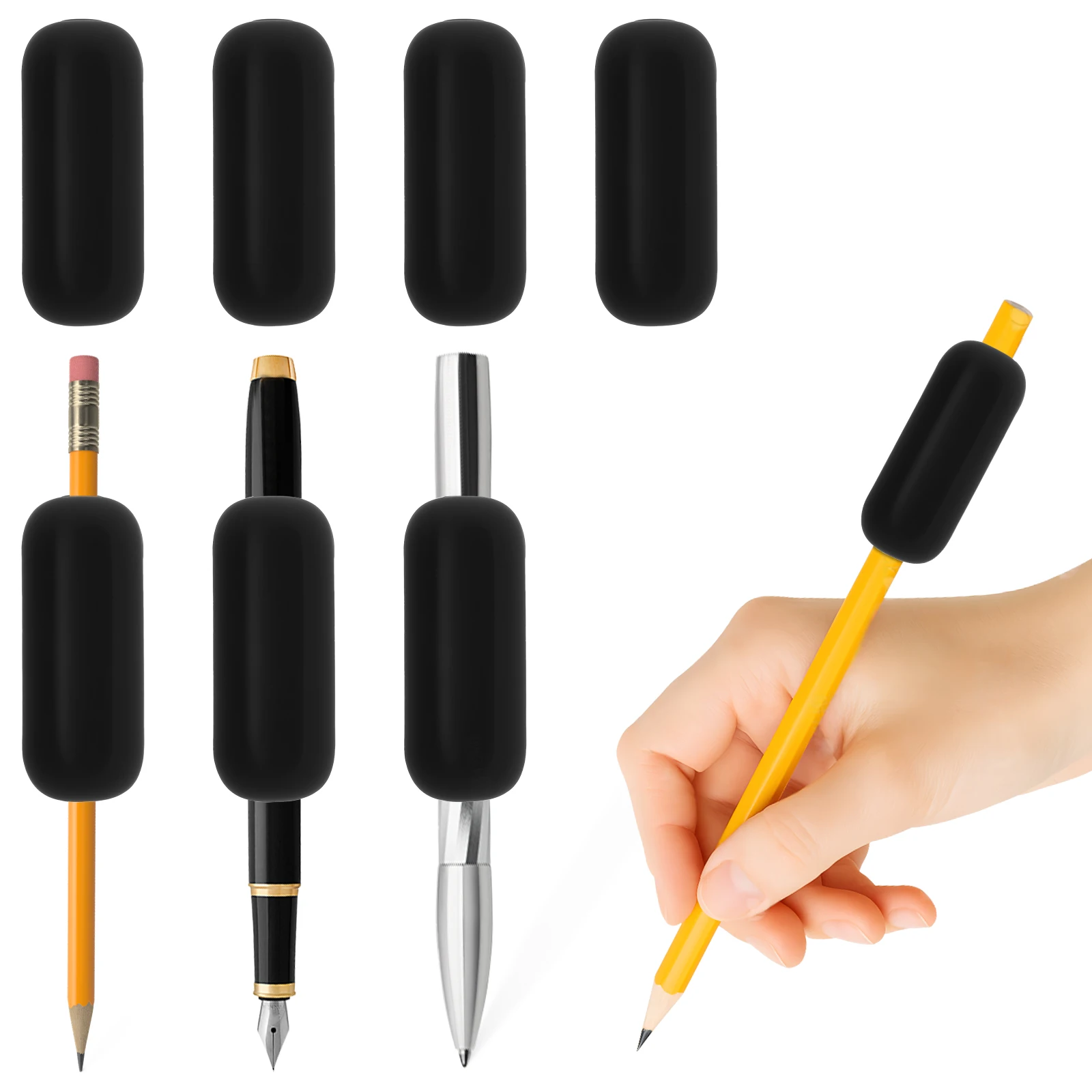 

8 Pcs Pencil Weight Soft Silicone Weighted Pen Grip Ergonomic Handwriting Aid for Children Adult Elderly or Special Needs