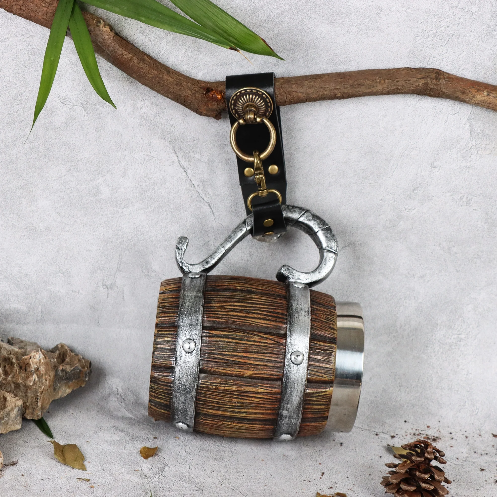 UYEE Renaissance Wandelen Rok Clip Riem Accessoires Halloween Coplay Riem Metalen Bronzen Ring Riem Accessoires