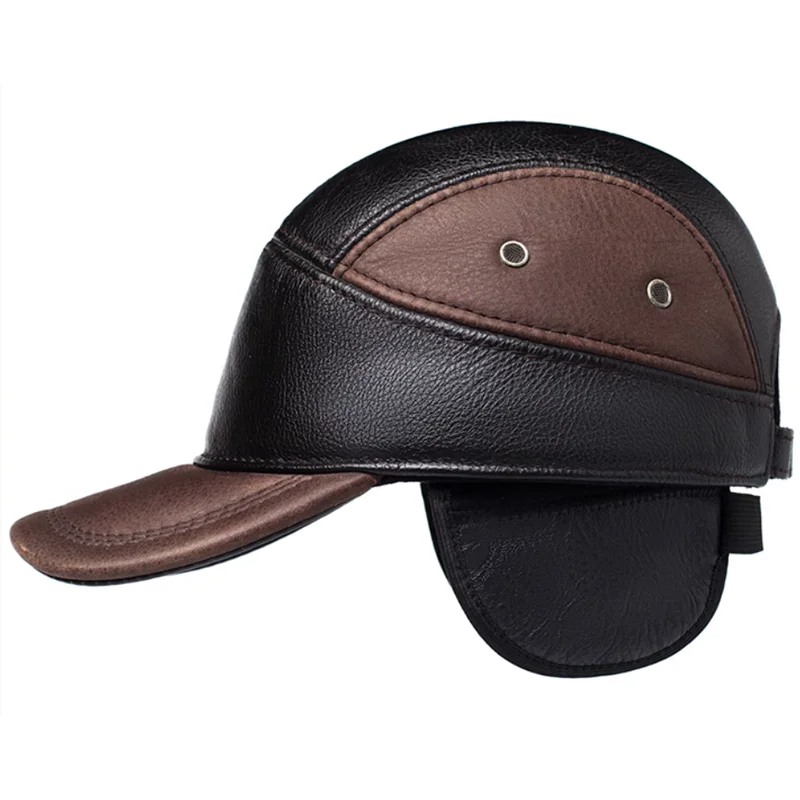 جديد 2025 قبعة بيسبول قبعة جلدية الذكور الإناث موضة 100% قبعة جلدية حقيقية الكبار قبعة بيسبول خارجية عادية قابل للتعديل #2