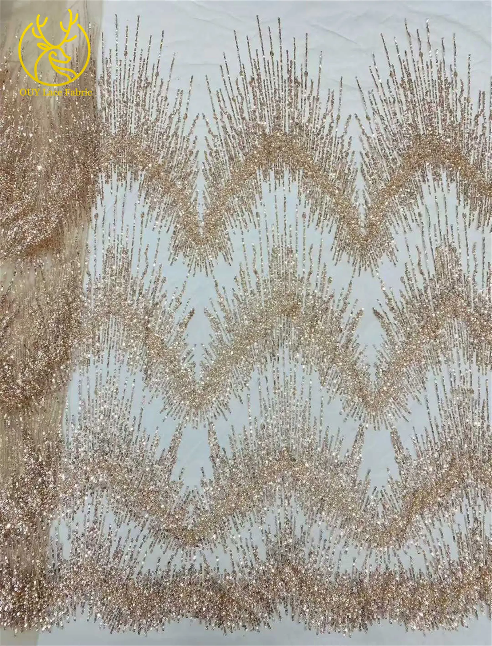 2026 Französische handgefertigte Perlen-Spitze, roter afrikanischer Pailletten-Spitzenstoff, hochwertiger nigerianischer Tüll für Damenkleider zum Nähen – Detail 17