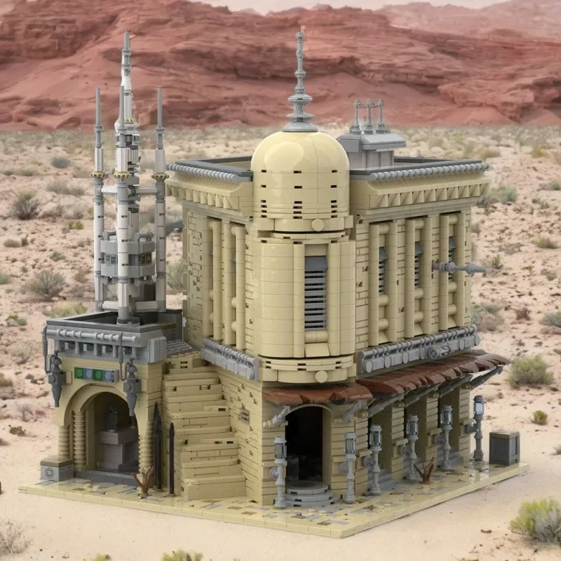 

3157-Piece Tatooine-Style Boutique Hotel Modular Building Set, Build A Highly Detailed Star Batter Architecture Model Blocks