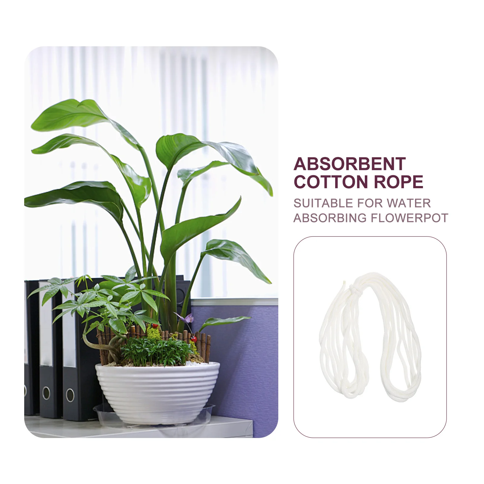 

1Pcs Indoor Potted Absorbent Cotton Cord Automatic Device System for Violets Succulents Seedlings Cotton Rope