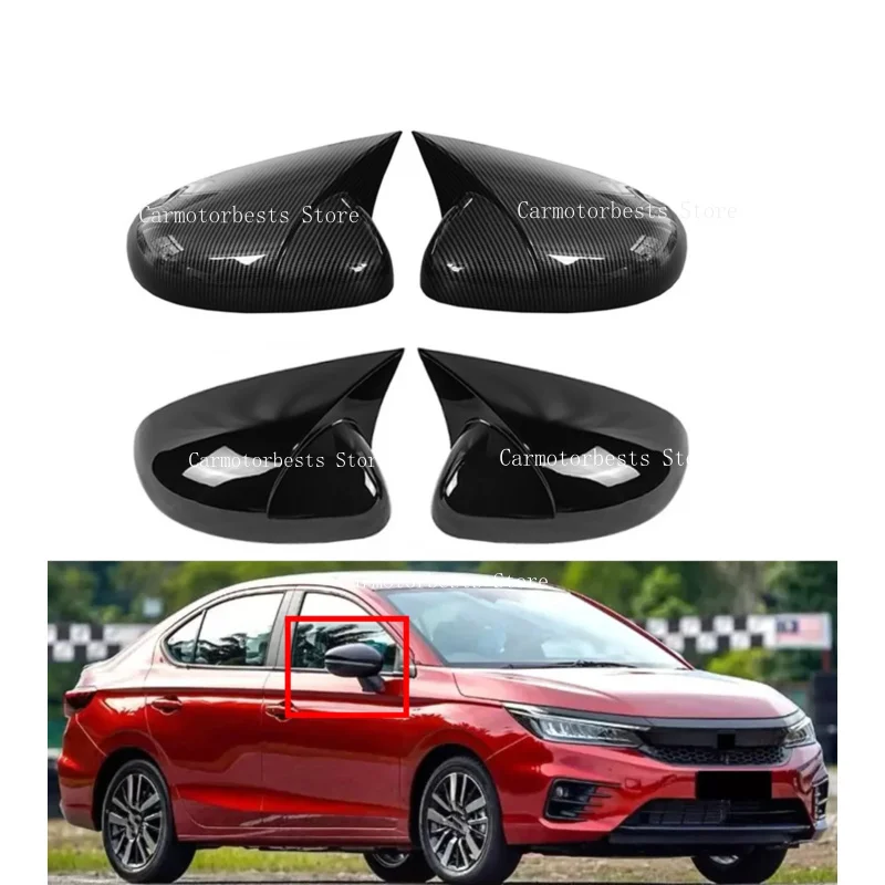 Car Rearview Side Mirror Cover Fit For Honda City / Hatchback GN2 GN3 2020-2022 Wing Cap Door Rear View Case Trim Sticker