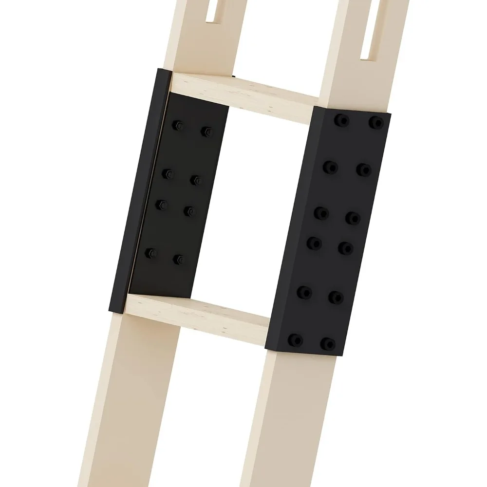 108" Knotty Pine Wood Sliding Library Ladder Rolling Ladder