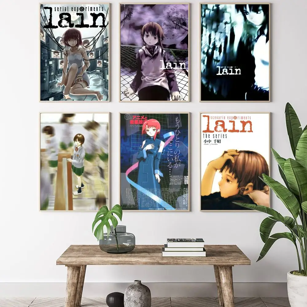 Serial Experiments Lain Anime Movie Painting Calligraphy HD Canvas Poster living room bedroom bar aesthetic
