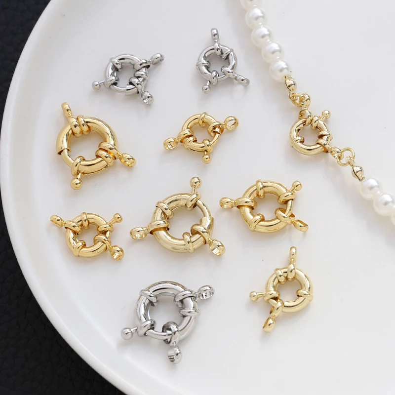 1pcs Copper Plated Gold Color Double Hanging Connection Tail Button Universal Button DIY Handmade Jewelry Necklace Material