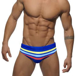 Summer Stripes Swimwear Men's Swim Briefs Sexy Swimming Trunks Sports Swimsuit Bikini Boxer Beach Shorts Bathing Suit