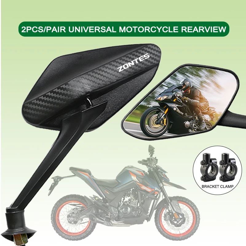HD Vision Anti-Glare Motorcycle Mirrors Shockproof material accessories For Zontes G1 125 ZT125 G1  ZT 125 U ZT 310R 310X ZT310R